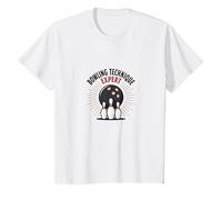 Experto en técnica de Bolos: 2 en Rosa, 1 en Humor apestoso Camiseta, Niños, Blanco, 6 años