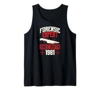 Experto forense Desde el Nacimiento 1981 Cumpleaños temático de crímenes Reales Camiseta sin Mangas