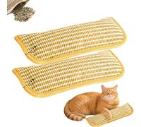 Explcior Catnip Pillow Toy, Catnip-Infused Pillow, Dual Hemp Rope Cat Chew Toys for Teething, Play & Stress Relief, Drives Bored Cats Crazy with Fun Interactive Chew(2pcs)