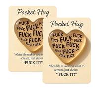 Explcior F*ck Pocket Hug Heart Card Gift, Pocket Hug Heart with Greeting Card, Funny Rude Message Token, Humor Gift & Sarcastic Office Decor, Stress Relief Gifts for Women Men(2pcs)