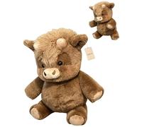 Explcior Running Plushies Cute Running Highland Cow Plush Toy Soft Rise Interactive Moving Legs Stuffed Animals Adorable Furry Cow Stuffed Animal for Stress Relief and Emotional Support(marrón)