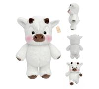 Explcior Running Plushies Cute Running Highland Cow Plush Toy Soft Rise Interactive Moving Legs Stuffed Animals Adorable Furry Cow Stuffed Animal for Stress Relief and Emotional Support(Blanco)