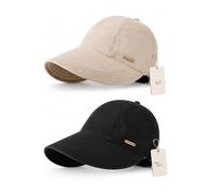 Explcior Women’s Wide Brim Sun Visor Hat UPF 50+ Adjustable Ponytail Cap