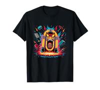 Exploding Angry Jukebox Retro Rock and Roll Caos Camiseta