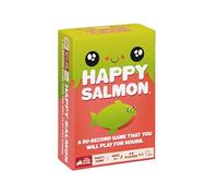 Exploding Kittens Happy Salmon: by Matching Card Game, 3-8 Players, Ages 6+ | Frantically shout your actions, find a matching player, complete the action, and discard your card. Fast 90-second travel fun