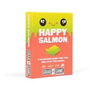 Exploding Kittens Happy Salmon Grab and Game: by, 2-4 Players, Ages 7+ | Frantically shout your actions, find a matching player, complete the action, and discard your card. Fast 90-second travel fun