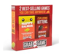 Exploding Kittens + Happy Salmon Travel Bundle, 2-5 Players, Age 7+,