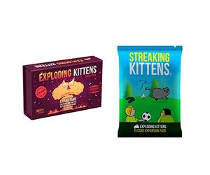 Exploding Kittens Juego Paquete de Fiesta Juega con hasta 10 Jugadores! Juego de Cartas en Inglés + This is The Second Expansion, Barraja de Cartas