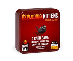 Exploding Kittens Original Edition in a Collectible Tin - Hilarious Card Game for Family - Party Game for Ages 7 and Up - 56 Cards - 2-5 Players - 15 Minutes of Play