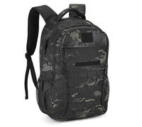 Explokit Mochila Táctica Pequeña de 15L 25L Bolsa Militar Molle Mochila Escolar para Campamento Senderismo Ciclismo y Trekking (#15L-Camuflaje Negro)