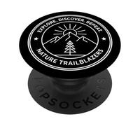 Explora Descubre el Emblema de los pioneros de la Naturaleza de la montaña PopSockets PopGrip Adhesivo