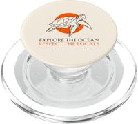 Explora el océano Respeta a los lugareños (Turtle Graphic) PopSockets PopGrip para MagSafe