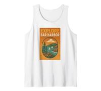 Explora Harbor Bar Camisa Retro Scenic Maine Landscape Camiseta sin Mangas