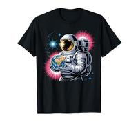 Explora más allá del Astronauta sosteniendo el Arte de la Galaxia terrestre Camiseta