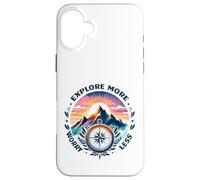 Explora más Preocúpate Menos Montañas Brújula Carcasa para iPhone 16 Plus