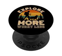 Explora Más Preocúpate Menos Trekking Montañas Camping Senderismo PopSockets PopGrip Adhesivo