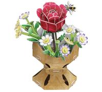 EXPLORA Ramo De Flores Rosas-Rompecabezas 3D-540501-120 Piezas-Sin Pegamento Ni Tijeras Juego de Construcción-Regalo Infantil-Maqueta-Educativo y Lúdico-8 años (MGM 540501)