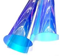 Explora tu creatividad con nuestra tela de PVC multicolor transparente adecuada para múltiples usos (20 x 95 cm, azul)