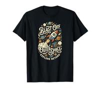 Exploración del Espacio Exterior Cohete a la Luna Planetas Estrellas Camiseta
