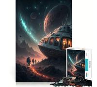 Exploración Espacial ︰ Rompecabezas de astronautas y Nave Espacial de 1000 Piezas para Adultos Think Smart Toy Family Joy Pieza de Arte de Corte preciso (38x52cm)