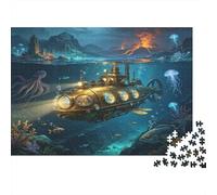 Exploración Submarina Puzzle de 1000 Piezas Papel para Adultos Vida Marina Escena Fantástica Ocio Enfoque Decoración Familiar Regalo 52x38cm/1000pcs