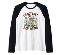 Explorador Canguro No Perdido Estoy Explorando Aventura Camiseta Manga Raglan
