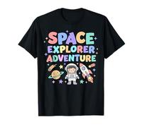 Explorador Espacial Aventura niños gráfico Lindo Dibujos Animados Camiseta