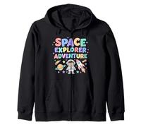 Explorador Espacial Aventura niños gráfico Lindo Dibujos Animados Sudadera con Capucha
