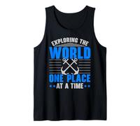 Explorando el Mundo Un Lugar a la Vez Marinero náutico Camiseta sin Mangas