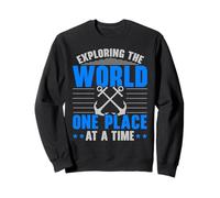 Explorando el Mundo Un Lugar a la Vez Marinero náutico Sudadera