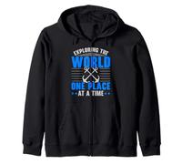 Explorando el Mundo Un Lugar a la Vez Marinero náutico Sudadera con Capucha