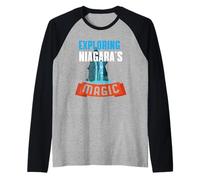 Explorando la cascada mágica del Niágara Naturaleza Viaje en grupo familiar Camiseta Manga Raglan