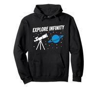 Explorar Infinity Astronomy Telescopio Saturno Diseño Espacial Sudadera con Capucha