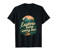 Explorar Más Preocupación Menos Cotización Viaje Wanderlust Gráfico Camiseta