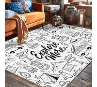 Explore Area Alfombra de aventura al aire libre, tienda de campaña de montaña, verano, negro, pelo bajo, alfombras con patrón para interiores, alfombras que no se desprenden para sala de estar