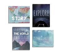 Explore Collection of Four Wall Art Prints, Typography, Nursery Decor, Kid's Wall Art Print, Kid's Room Decor, Género Neutral, Arte de palabras motivadoras, inspirador, Blanco, 11x14