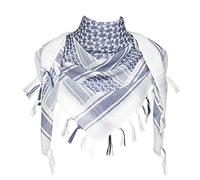 Explore Land Bufanda militar de algodón Shemagh táctico desierto Keffiyeh, Blanco Y Azul, Talla única