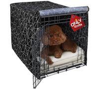 Explore Land Funda de Jaula de Perro con patrón para Jaula de Alambre de 24 Pulgadas, poliéster Resistente, para Interiores, Fundas de Perrera de Mascotas, Ajuste Universal para Jaula de Metal