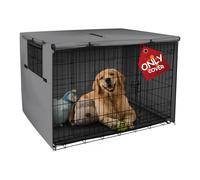 Explore Land Funda para Jaula de Perro de 54 Pulgadas, Funda de poliéster Duradera para Perrera de Mascotas, Ajuste Universal para Jaula de Alambre para Perros (Gris)