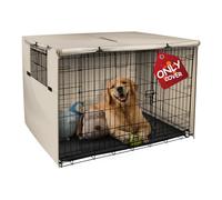 Explore Land Funda para Jaula de Perro de poliéster Duradero de 54 Pulgadas, Ajuste Universal para Jaula de Perro de Alambre (Bronceado Claro)