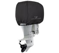 Explore Land Outboard Motor Cover - Waterproof 600D Heavy Duty Boat Engine Hood Covers - Fit for Motor 25-50 HP, Black