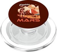 Explore Mars Vintage Martian Tourism Poster Style Space PopSockets PopGrip para MagSafe