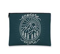 Explore More - Bolsa de maquillaje, bolsa de cosméticos clásico para viajes, organizador portátil de lona con cierre, bolsa de aseo para el cuidado de la piel al aire última intervensión, Verde