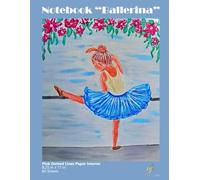 Explore our Pink Dotted Line Paper Notebook "Ballerina", with Pink color dots, Large size 8,5 x 11 in, 120 Pages: Perfect for writing practice, ... as aesthetic design, matte, beautiful gift