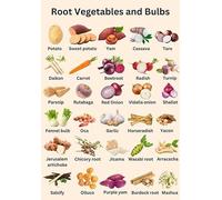 Explore Root Vegetables and Bulbs Poster - A-Z Health Nutrition Checklist for Daily Meal Planning, Diet Guide and Motivational Wall Decor(Framed,16x24inch(40x60cm))