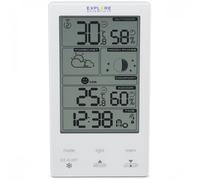 Explore Scientific Estación Meteorológica Vertical con Reloj Blanco