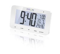Explore Scientific Reloj despertador RDC1004 – controlado por radio, temperatura y humedad – Blanco