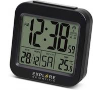Explore Scientific Despertador Digital de Viaje y de Mesa controlado por Radio y con Indicación de la Temperatura Interior