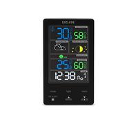 Explore Scientific WSC4009GYE000 Estación meteorológica con pantalla táctil a color, previsión del tiempo, doble alarma, fases lunares, blanco