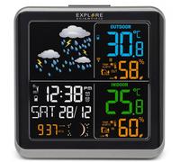 Explore Scientific WSH4008 ccM3000 Estación meteorológica controlada, barómetro con previsión del tiempo, sensor para temperatura interior, negro